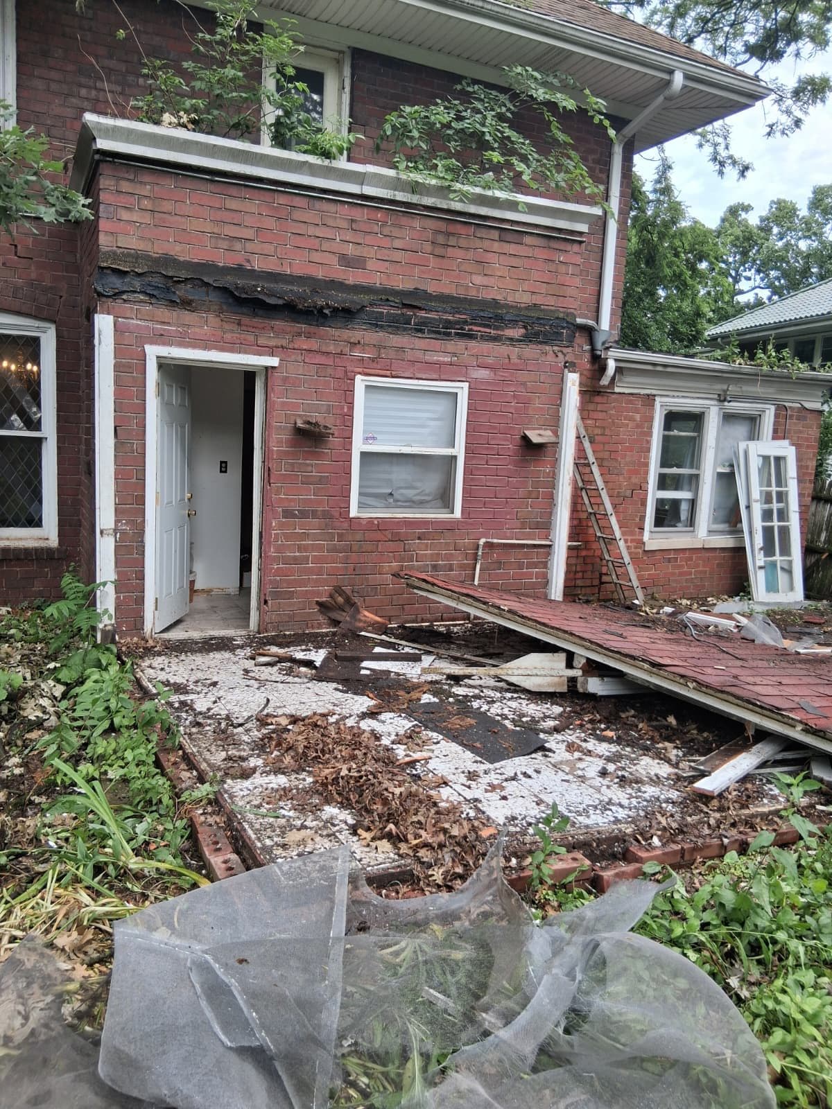 Before photo from porch in Chicagoland